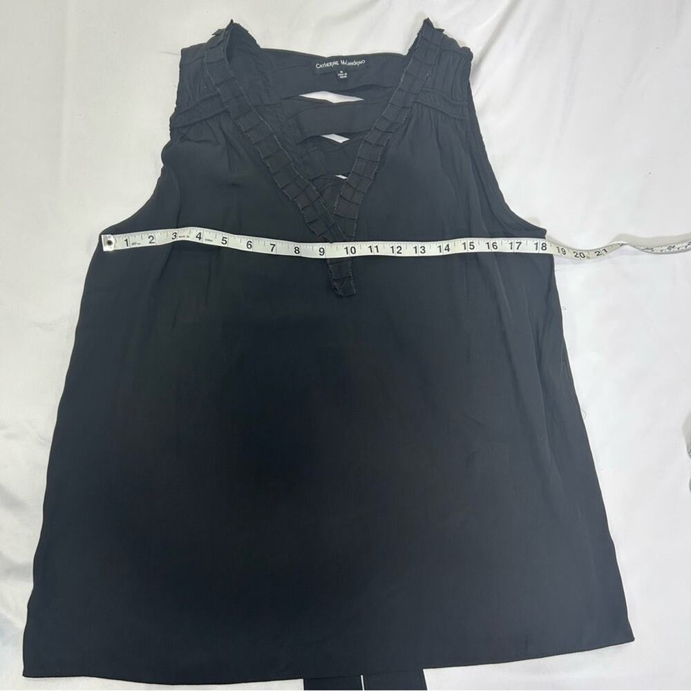 Catherine Malandrino Lace Up Back V- Neck Flowy Sleeveless top women’s Medium - Picture 5 of 8